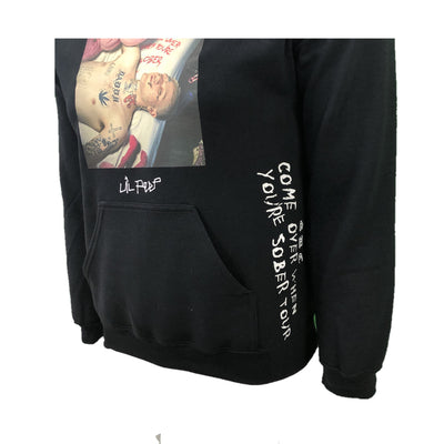 Lil Peep blocked face Hoodie-Come over when your Sober tour merch
