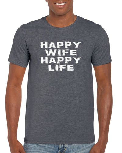 The Red Garnet Happy Wife Happy Life Husband T-Shirt Gift Idea For Men