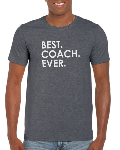 The Red Garnet Best Coach Ever T-Shirt Sports Dad Soccer Baseball Football or Team Family