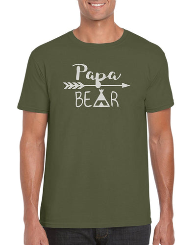 The Red Garnet Papa Bear Indian Arrow Teepee Graphic T-Shirt Gift Idea For Men