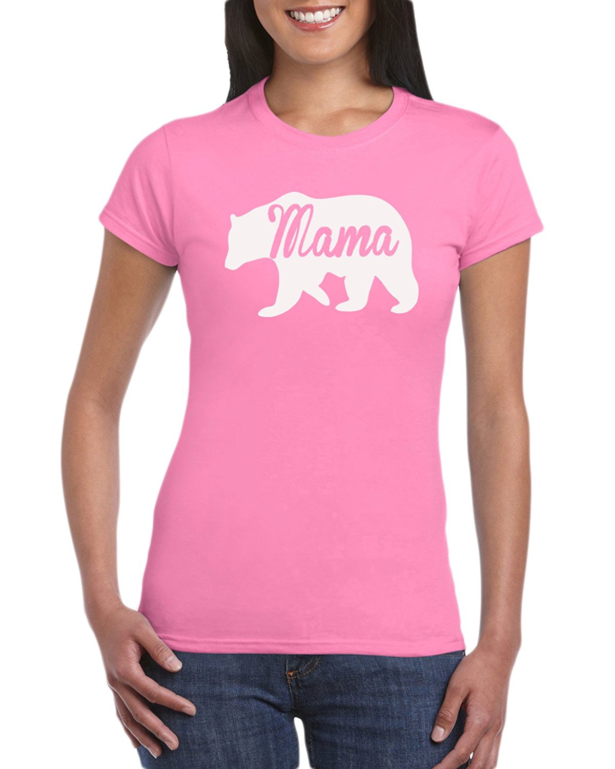 White or Pink Custom Mama Bear Cubs T Shirt Personalized Mama 