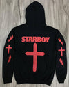 The Weeknd Cross Hoodie, XO The Weeknd Merch, Tour Clothing (Infrared Logo)