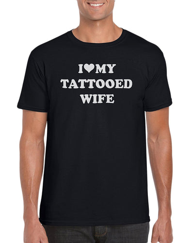 The Red Garnet I Love (Heart) My Tattooed Wife Graphic T-Shirt Gift Idea For Men