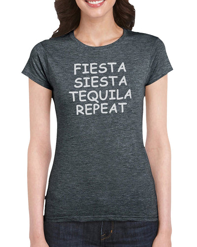 The Red Garnet Fiesta Siesta Tequila repeat T-Shirt Gift Idea For Ladies or Moms Birthday