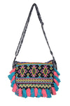 Neon Cotton Candy Style With Tassels - Linen Cotton Thread Cross Body Sling Bag