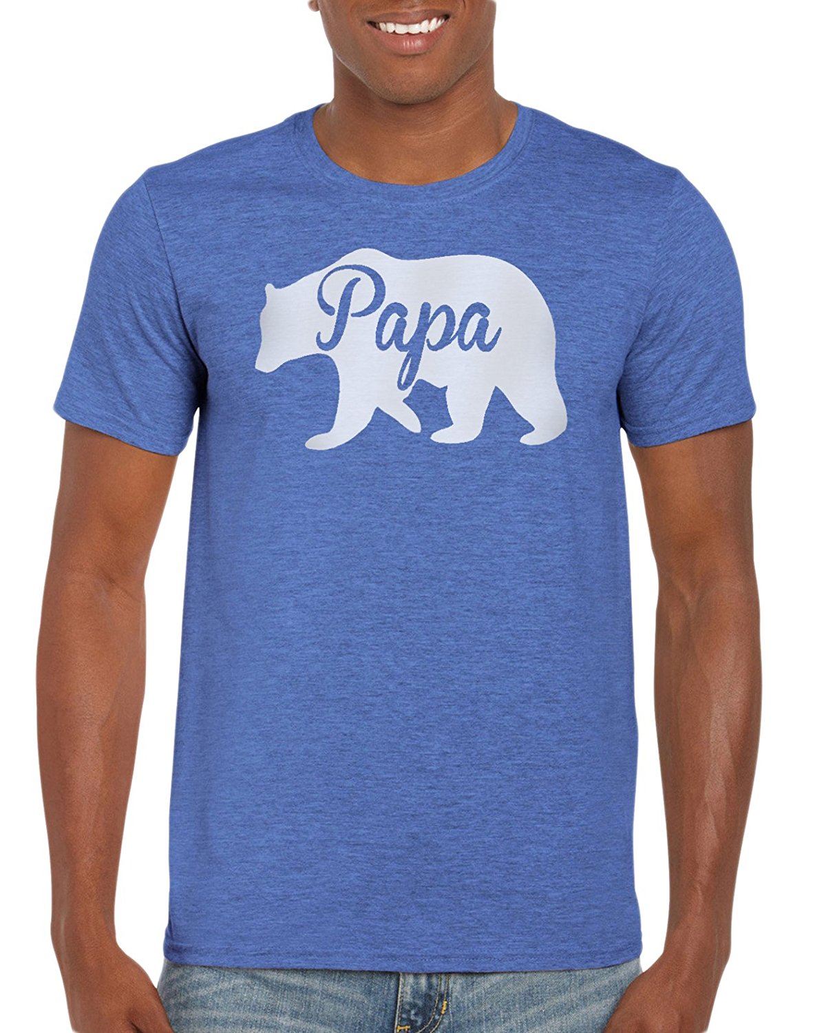 ShirtsBySarah Men's Papa Bear Shirt Grandpa T Shirt Bear Cubs Family Tshirt Clan Father's Day Gift Watercolor Illustration Graphic Tee Man Unisex Red / Medium