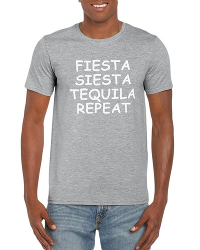 The Red Garnet Fiesta Siesta Tequila Repeat T-Shirt Gift Idea For Men