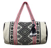 Aztec Black & white Linen Cotton Thread Duffle Bag