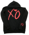 XO Big Logo With Heart Black Hoodie With Infared Logos